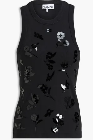 Ganni Tanktop aus Jersey aus einer Baumwollmischung mit Verzierung - - DE 42