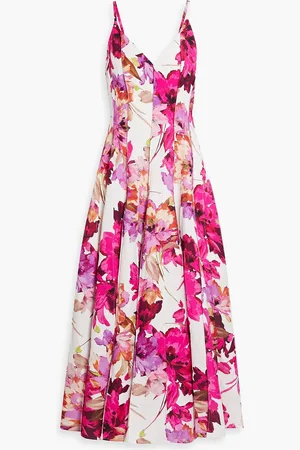 Nicholas Maxikleid aus einer Leinenmischung mit floralem Print - Pink - US 6