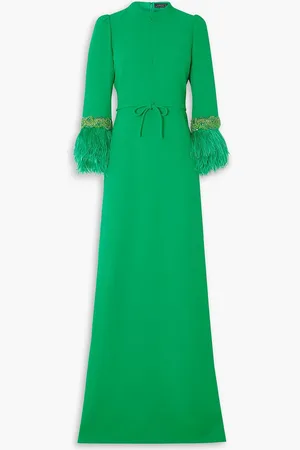 ANDREW GN Robe aus Cady mit Federn und Verzierungen - - FR 34