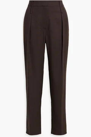 A.Emery Draper Karottenhose aus Woll-Twill - Braun - UK 10
