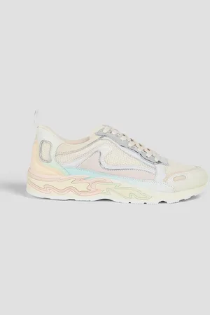 Sandro Sneakers aus Metallic-Leder und Mesh - Weiß - EU 36