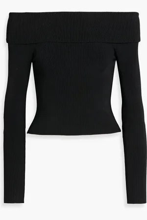 ALICE+OLIVIA Alice Olivia - Dolan schulterfreies Oberteil aus Rippstrick - - XL