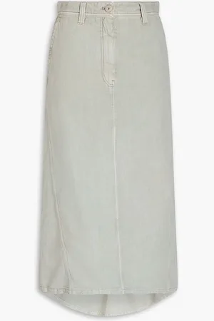 Brunello Cucinelli Midirock aus Denim - Grün - IT 42