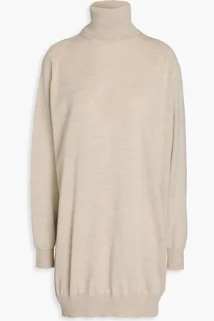 Max Mara Melierter Rollkragenpullover aus Wolle - Neutral - L