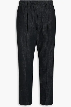 Brunello Cucinelli Hoch sitzende Karottenjeans mit Zierperlen - - IT 36