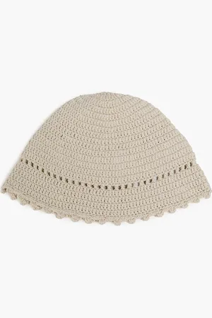 GENTRYPORTOFINO Beanie aus Baumwolle mit Pointelle-Besatz - Weiß - ONESIZE