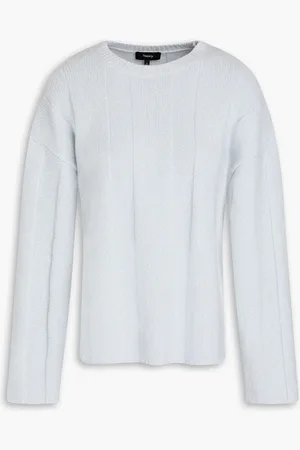 THEORY Pullover aus einer gerippten Wollmischung - Blau - M