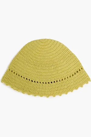 GENTRYPORTOFINO Beanie aus Baumwolle mit Pointelle-Besatz - Gelb - ONESIZE