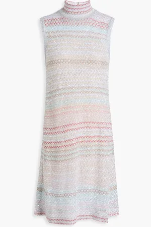 Missoni Mini-Strickkleid mit Metallic-Effekt und Pailletten in Häkeloptik - Metallic - IT 40