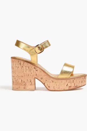 GABRIELA HEARST Plateausandalen aus Metallic-Leder - Metallic - EU 41