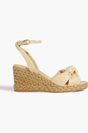 Stuart Weitzman Playa Espadrille-Wedges aus Raffiabastimitat - Neutral - EU 38.5