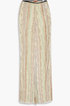 Missoni Schlaghose aus Häkelstrick in Space-Dye-Optik - Grün - IT 44