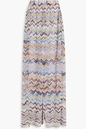 Missoni Hose mit weitem Bein aus Häkelstrick in Metallic-Optik - Lila - IT 40