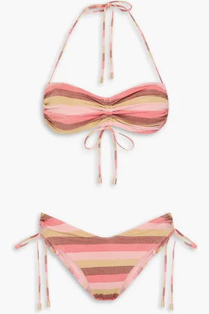 ZIMMERMANN Geraffter Bikini mit Streifen in Metallic-Optik - - 0