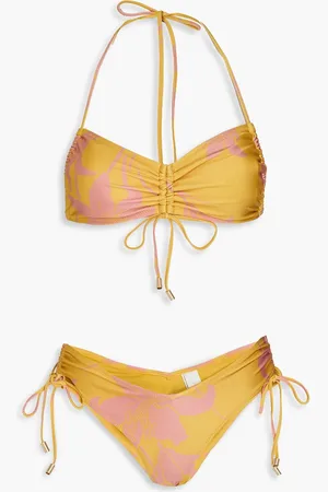 ZIMMERMANN Bikini mit floralem Print und Raffungen - Gelb - 0
