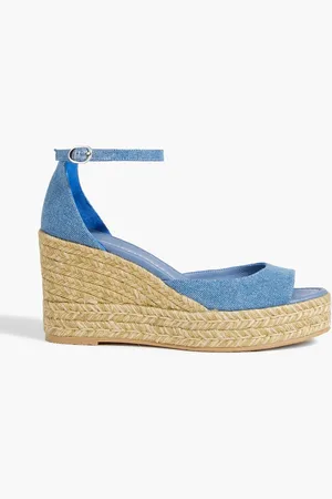 Stuart Weitzman Espadrille-Wedges aus Denim - Blau - EU 39