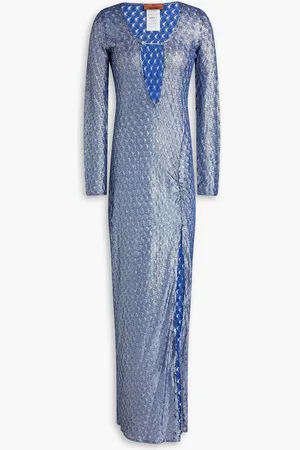 Missoni Maxi-Strickkleid mit Cut-outs und Metallic-Effekt in Häkeloptik - - IT 36