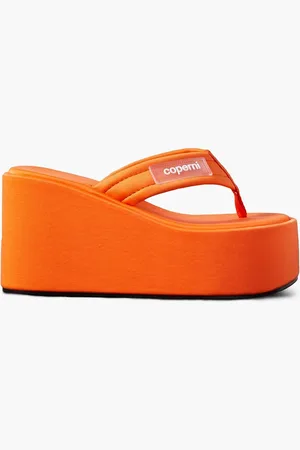 COPERNI Zehensandalen aus Webstoff mit Logoapplikation und Keilabsatz - - EU 39