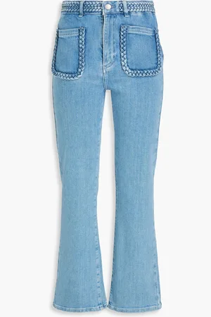 Maje Hoch sitzende Bootcut-Jeans mit Flechtdetails - Blau - FR 40