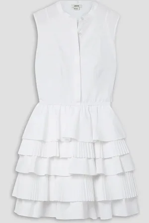 Jason Wu Gestuftes Minikleid aus Popeline aus einer Baumwollmischung mit Falten - - US 6