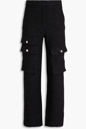 Maje Hose mit geradem Bein aus Bouclé-Tweed aus einer Baumwollmischung mit Metallic-Effekt - - FR 36