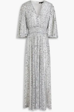 Maje Maxikleid aus Tüll mit Pailletten - Metallic - FR 36