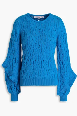 Carolina Herrera Zopfstrickpullover aus einer Baumwollmischung - Blau - XS