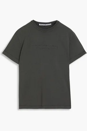 Alexander Wang T-Shirt aus geprägtem Baumwoll-Jersey - Grau - XS