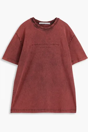 Alexander Wang T-Shirt aus geprägtem Baumwoll-Jersey - Rot - L