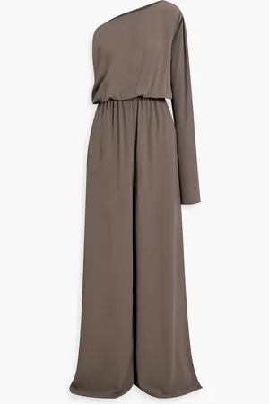 Rick Owens Athena Jumpsuit aus Crêpe de Chine mit weitem Bein, asymmetrischer Schulterpartie und Cut-outs - Neutral - IT 38