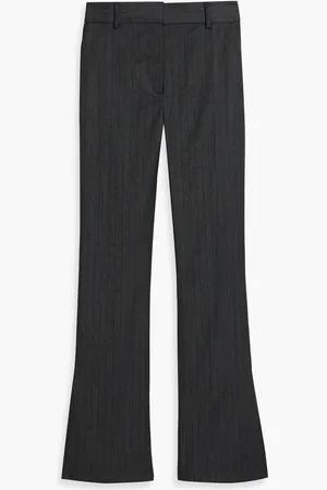 Acne Studios Schlaghose aus Tweed aus einer Wollmischung mit Fischgratmuster und Nadelstreifen - Grau - DE 32