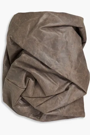 Rick Owens Hun Buster trägerloses Oberteil aus Leder mit Raffungen - Neutral - IT 42