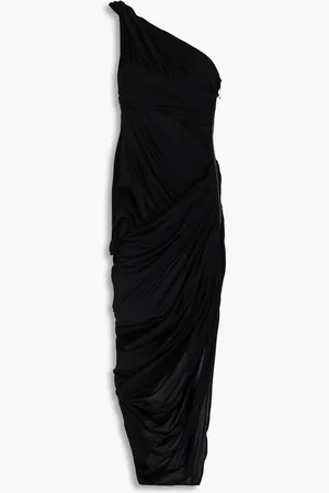 Rick Owens Lido Midikleid aus Baumwoll-Jersey mit asymmetrischer Schulterpartie - - IT 38