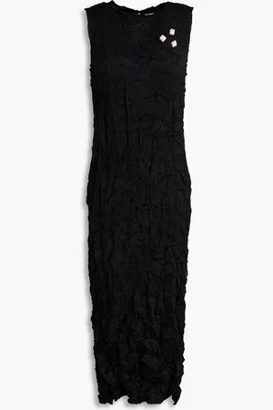 J.W.Anderson Verziertes Midikleid aus Satin in Knitteroptik - - UK 8