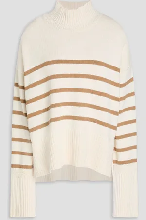 VERONICA BEARD Lancetti Rollkragenpullover aus Baumwolle mit Streifen - Weiß - L