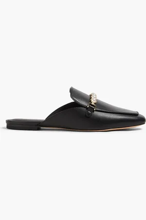 Stuart Weitzman Perla Slippers aus Leder mit Kunstperlen - - EU 37.5