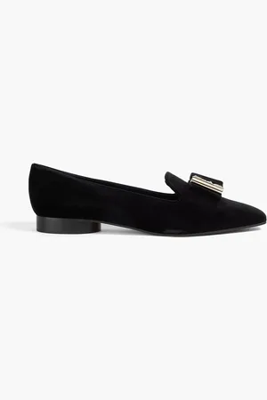 Salvatore Ferragamo Leda Loafers aus Samt mit Kristallverzierung - - US 10.5