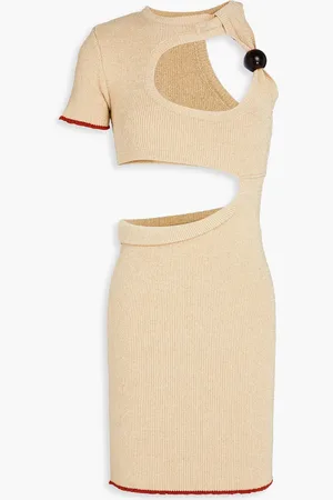 Jacquemus Brilho Minikleid aus Metallic-Rippstrick mit Cut-outs - Metallic - FR 42