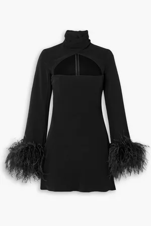 16Arlington Odessa Minikleid aus Crêpe mit Cut-out und Federn - - UK 8