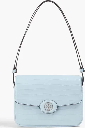 Tory Burch Robinson Schultertasche aus Leder mit Krokodileffekt - Blau - OneSize