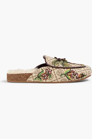 Tory Burch Slippers aus Jacquard mit Verzierung und Print - Neutral - US 11