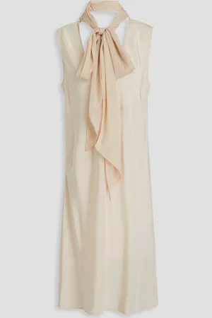 Helmut Lang Kleid aus Crêpe de Chine aus Seide - Weiß - L