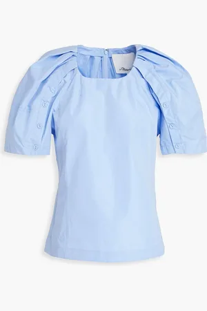 3.1 Phillip Lim Bloom Oberteil aus Popeline aus einer Baumwollmischung - Blau - US 6