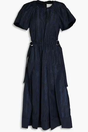 3.1 Phillip Lim Midikleid aus Jacquard mit Falten - Blau - US 4