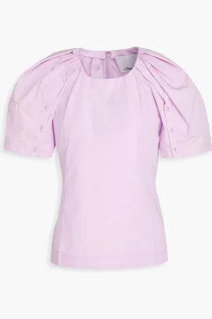 3.1 Phillip Lim Gerafftes Oberteil aus Popeline aus einer Baumwollmischung - Lila - US 2
