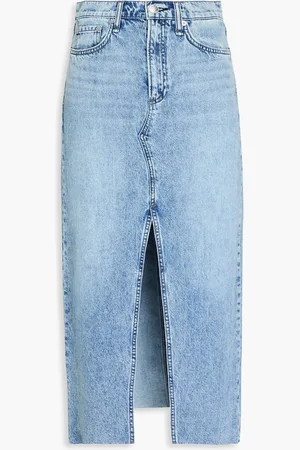 RAG&BONE Clara Bleistiftrock in Midilänge aus Denim - Blau - 24