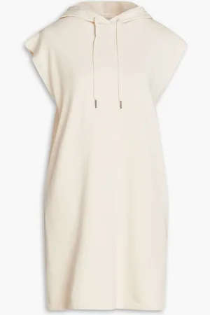 360CASHMERE Helena Minikleid aus Frottee aus einer Baumwoll-Wollmischung mit Kapuze - Weiß - M