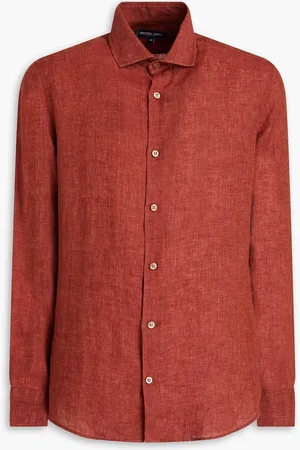 Frescobol Carioca Antonio Hemd aus Leinen - Rot - XL