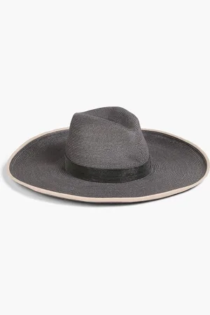 Brunello Cucinelli Fedora aus einer Hanfmischung mit Zierperlen - Grau - M