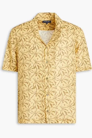 Frescobol Carioca Roberto Hemd aus Leinen mit floralem Print - Gelb - XL